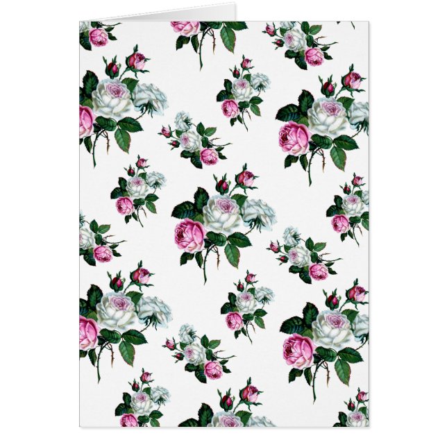  Shabby Chic, Roze, White Roses Pattern (Voorkant)