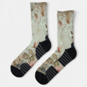 Shabby Chic Rozen Achtergrond Sokken (Links)