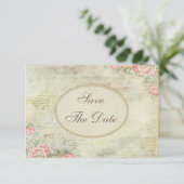Shabby Chic Rozen Baby shower Save the Date (Staand voorkant)