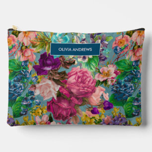 shabby chic rozen blauw roze motief etui