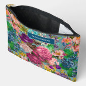  shabby chic rozen blauw roze motief etui (Open)