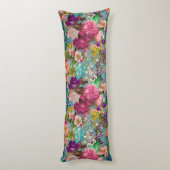  shabby chic rozen blauw roze motief lichaamskussen (Achterkant (Verticaal))