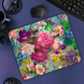  shabby chic rozen blauw roze motief muismat