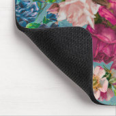  shabby chic rozen blauw roze motief muismat (Hoek)