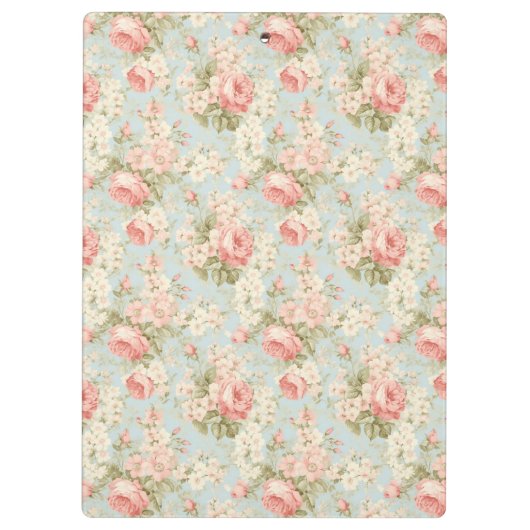 Shabby Chic  Rozen Bloemenmonogram Klembord (Achterkant)