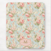 Shabby Chic  Rozen Bloemenmonogram Muismat (Voorkant)