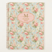 Shabby Chic  Rozen Bloemenmonogram Planner (Voorkant)