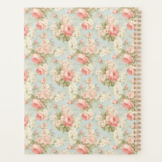 Shabby Chic  Rozen Bloemenmonogram Planner (Achterkant)