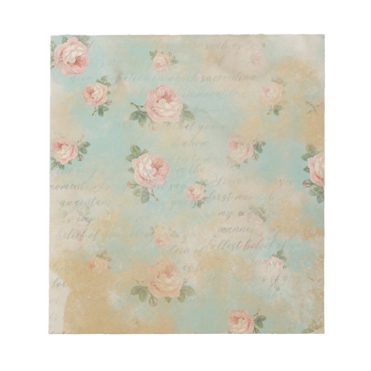  Shabby Chic Rozen Blue Notitieblok (Voorkant)