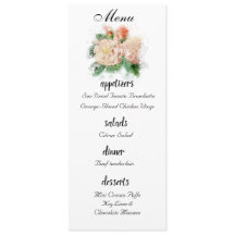 Shabby Chic Rozen Bruiloft Menu