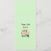 Shabby Chic Rozen Bruiloft Menu (Achterkant)