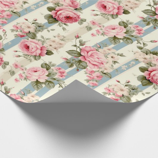 Shabby Chic  Rozen Cadeaupapier (Hoek)