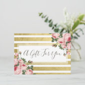 Shabby Chic  Rozen Cadeft Certificate Kaart (Staand voorkant)
