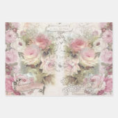 Shabby Chic Rozen Collage Pattern Inpakpapier Vel (Voorkant 2)