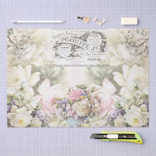 Shabby Chic Rozen Collage Pattern Tissuepapier (Craft)