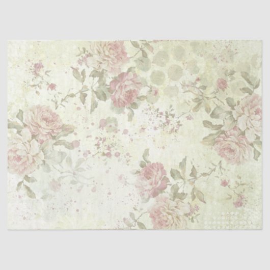 Shabby Chic Rozen Design 1 Tissuepapier (Voorkant)