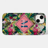  shabby chic rozen geel diamantpatroon Case-Mate iPhone case (Achterkant (horizontaal))