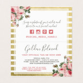 Shabby Chic  Rozen & Gold Hartelijk dank Kaart (Binnenkant ongevouwen)