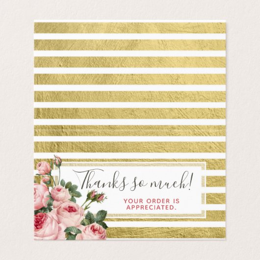 Shabby Chic  Rozen & Gold Hartelijk dank Kaart (Buitenkant ongevouwen)