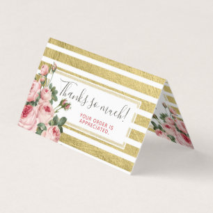 Shabby Chic Rozen & Gold Hartelijk dank Kaart