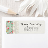 Shabby Chic Rozen, Kant en Jute Retouradres Etiket (Insitu)