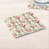 Shabby Chic  Rozen Kartonnen Onderzetters (Schuin)