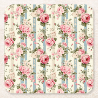 Shabby Chic Rozen Kartonnen Onderzetters