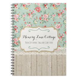 Shabby Chic Rozen, Lace & Burlap  Boutique Notitieboek