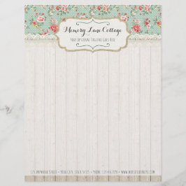 Shabby Chic Rozen, Lace & Burlap  Boutique Persoonlijk Briefhoofd