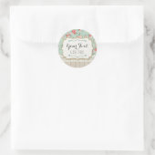 Shabby Chic Rozen, Lace & Burlap  Boutique Ronde Sticker (Tas)