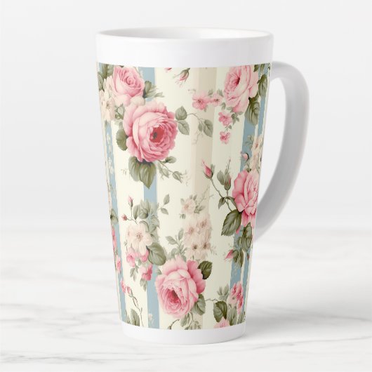 Shabby Chic  Rozen Latte Mok (Rechterhoek)