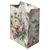 Shabby Chic-Rozen Medium Cadeauzakje (Voorkant Gekanteld)