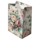 Shabby Chic-Rozen Medium Cadeauzakje (Achterkant Gekanteld)