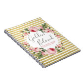 Shabby Chic  Rozen & Modern Gold Stripes Notitieboek (Rechterzijde)