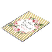 Shabby Chic  Rozen & Modern Gold Stripes Notitieboek (Linkerzijde)