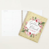 Shabby Chic Rozen & Modern Gold Stripes Planner (Display)
