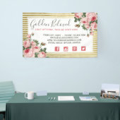 Shabby Chic  Rozen & Modern Gold Stripes Spandoek (Beurs)
