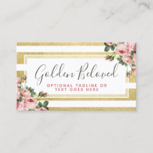 Shabby Chic  Rozen & Modern Gold Stripes