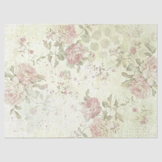 Shabby Chic Rozen Ontwerp 1 Tissuepapier (Voorkant)