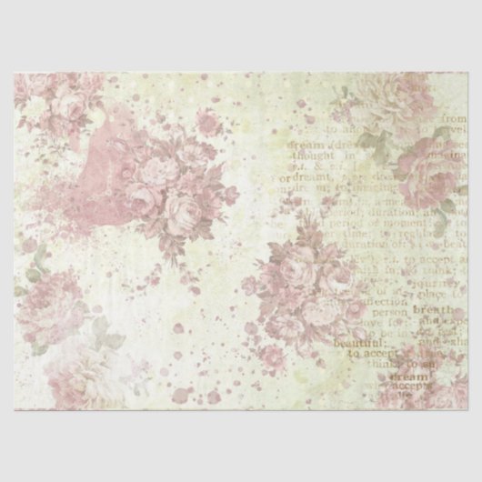 Shabby Chic Rozen Ontwerp 2 Tissuepapier (Voorkant)