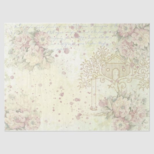 Shabby Chic Rozen Ontwerp 3 Tissuepapier (Voorkant)