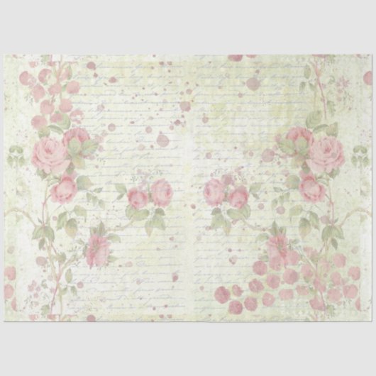 Shabby Chic Rozen Ontwerp 5 Tissuepapier (Voorkant)