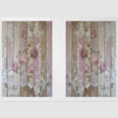 Shabby Chic  Rozen op Hout A2RL Decoupage Tissuepapier (Voorkant)