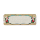 Shabby Chic-Rozen op  kant en roestbijl Etiket (Voorkant)
