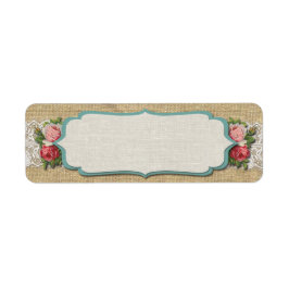 Shabby Chic-Rozen op  kant en roestbijl Etiket