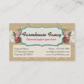 Shabby Chic-Rozen op  kant en roestbijl Visitekaartje (Achterkant)