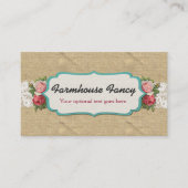 Shabby Chic-Rozen op  kant en roestbijl Visitekaartje (Voorkant)