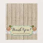 Shabby Chic-Rozen op Rustic Wood & Lace Hartelijk  Kaart (Buitenkant ongevouwen)