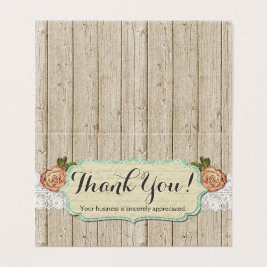 Shabby Chic-Rozen op Rustic Wood & Lace Hartelijk  Kaart (Buitenkant ongevouwen)