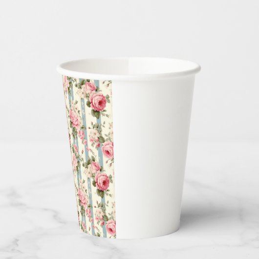 Shabby Chic  Rozen Papieren Bekers (Links)